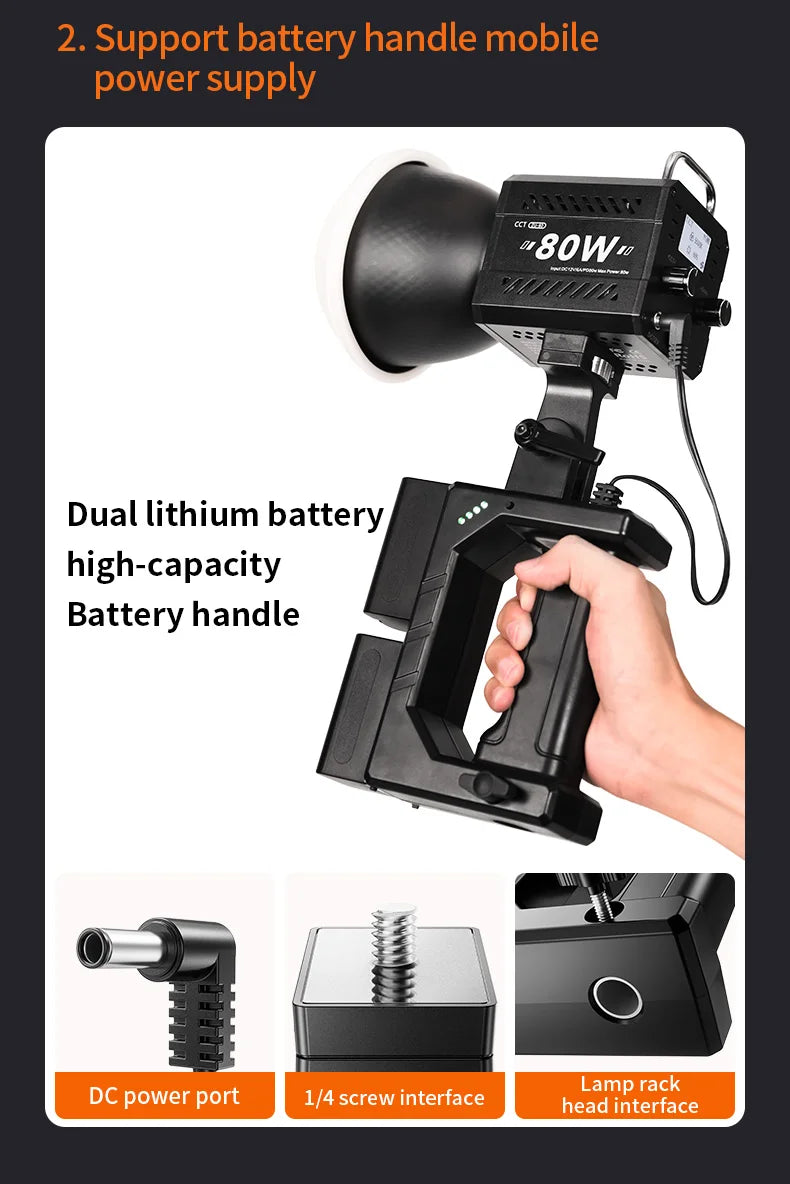 LED Video Light 60-80W Bi-Color Studio Lighting for Content Creators Tidesmit
