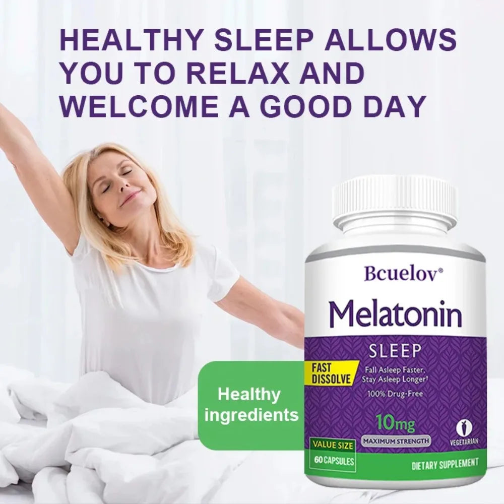 Melatonin 10mg, Sleep Dietary Supplement, Deep Sleep Contains Melatonin - Healthy Sleep - 120 Capsules