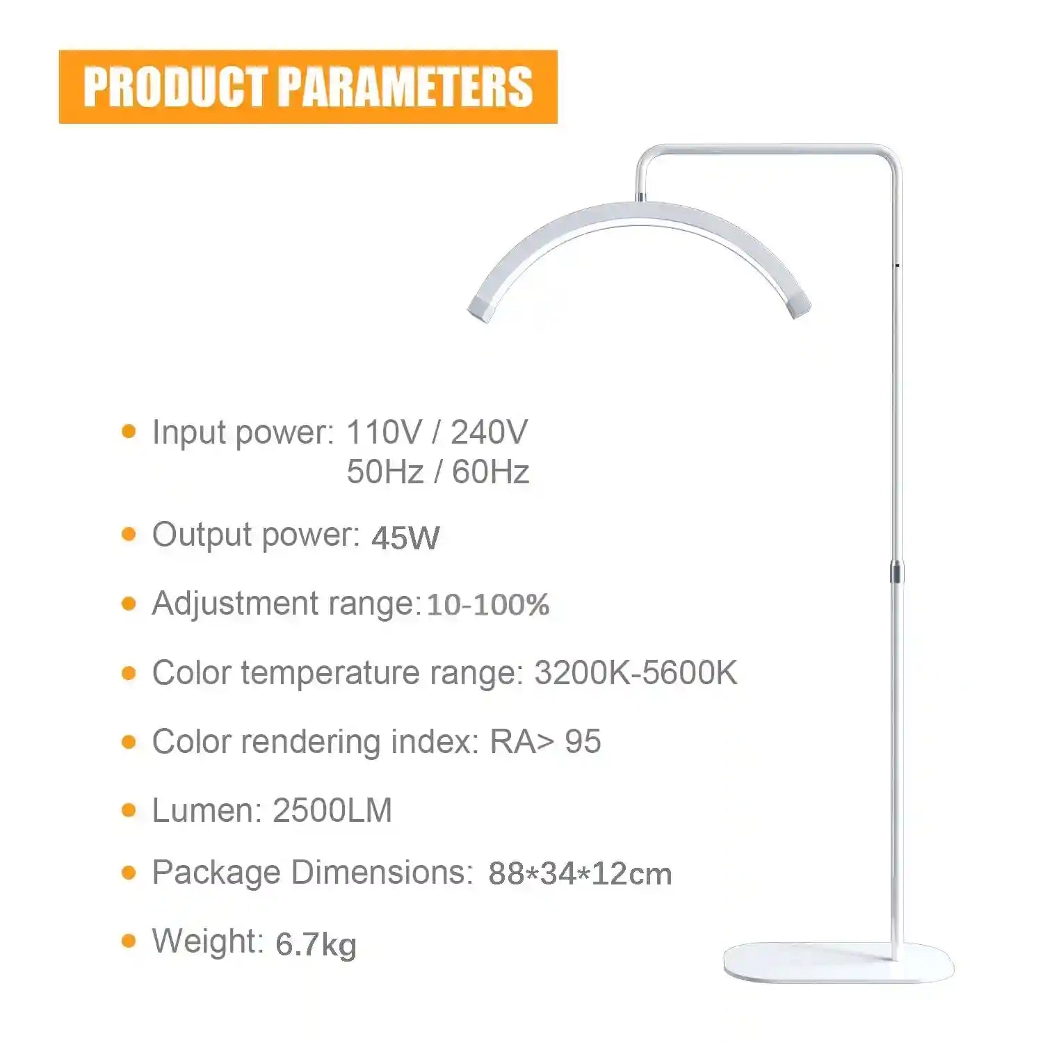 Half Moon LED Beauty Light for Lash and Nail | Adjustable 28 Inch Tidesmit Tidesmit