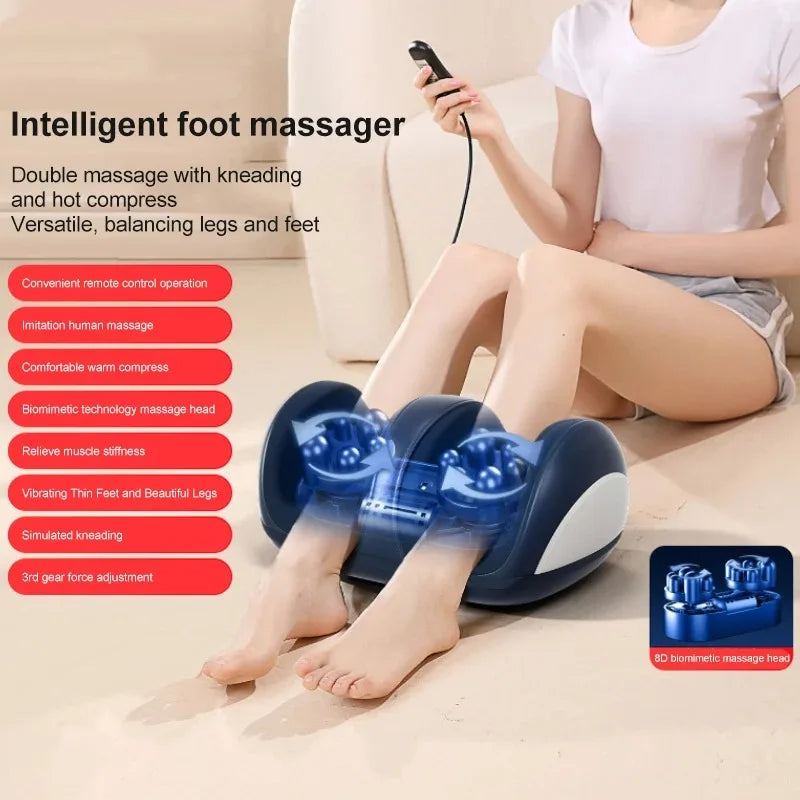 Electric Foot and Calf Massager with Heat Therapy & Compression - Tidesmit Relaxation Treatment Foot Massager A Tidesmit