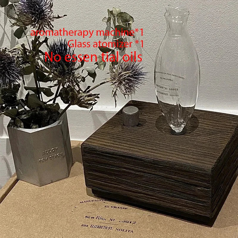 20ml Waterless Pure Essential Oil Diffuser Nebulizer Aromatherapy Diffuser Electric Wooden Glass Home Aroma Essential Diffusers