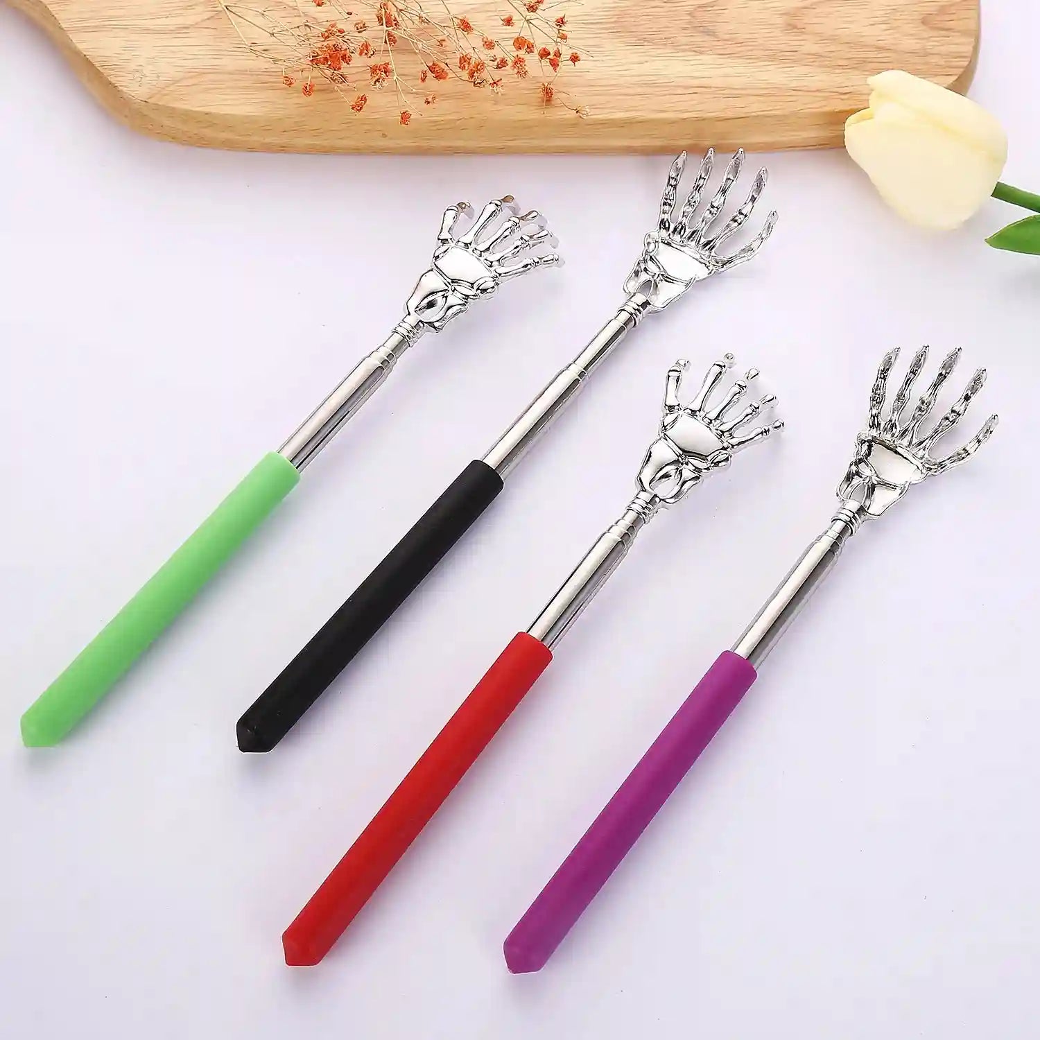 Portable Telescopic Back Scratcher - Stainless Steel Extendable Tool Back Massage Instrument Tidesmit
