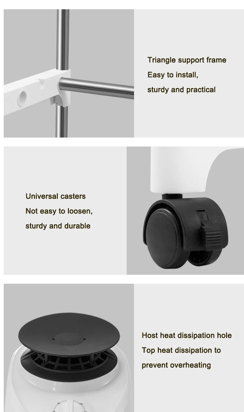 Tidesmit portable electric wardrobe dryer for quick laundry garment drying with hot air fan and clothes heater