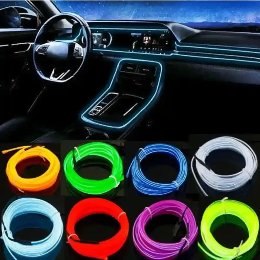 5M LED EL Wire Strip for Car Interior Ambient Lighting - Tidesmit Tidesmit