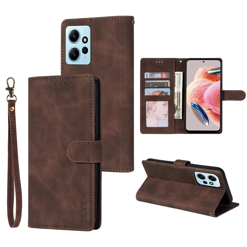 Redmi Note Wallet Case - Shock-Absorbing Leather Flip Cover Tidesmit