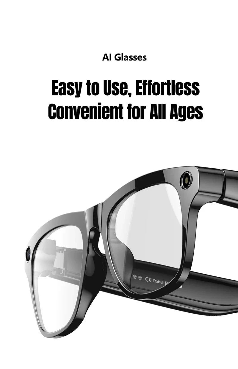 AI Smart Glasses with 100MP Camera & Spatial Audio - Tidesmit Tidesmit