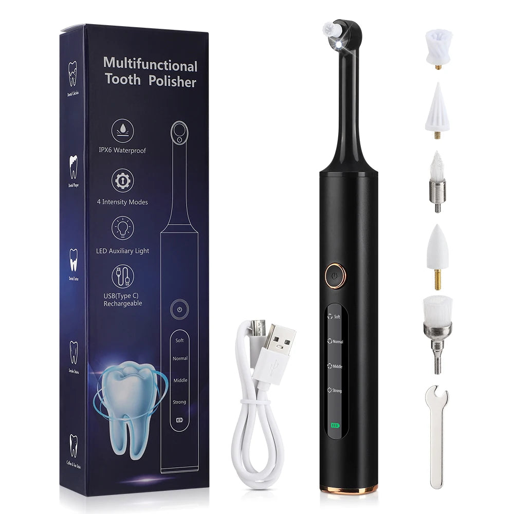 Electric Tooth Polisher 4 Modes Dental Tartar Remover Plaque Stains Cleaning Teeth Whitening Cleaner Tool Calculus Removal