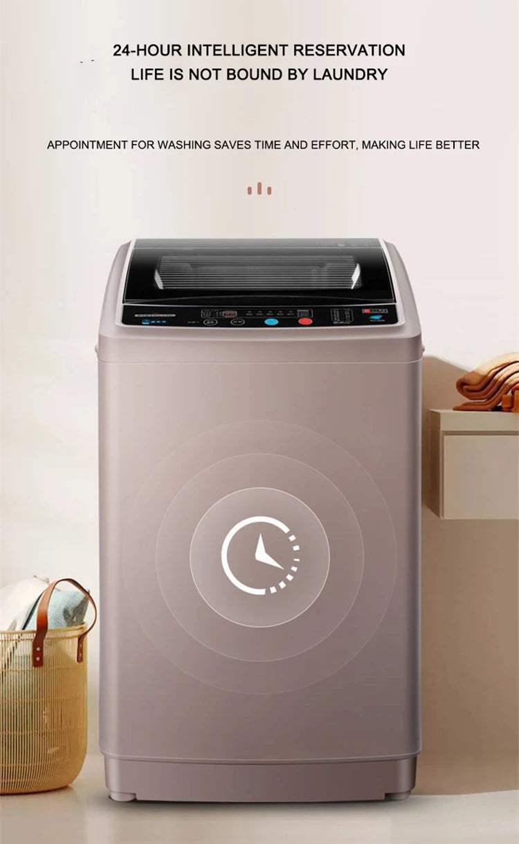Tidesmit 400W mini portable washing machine with 7kg dryer for efficient 10kg laundry capacity, side profile view.
