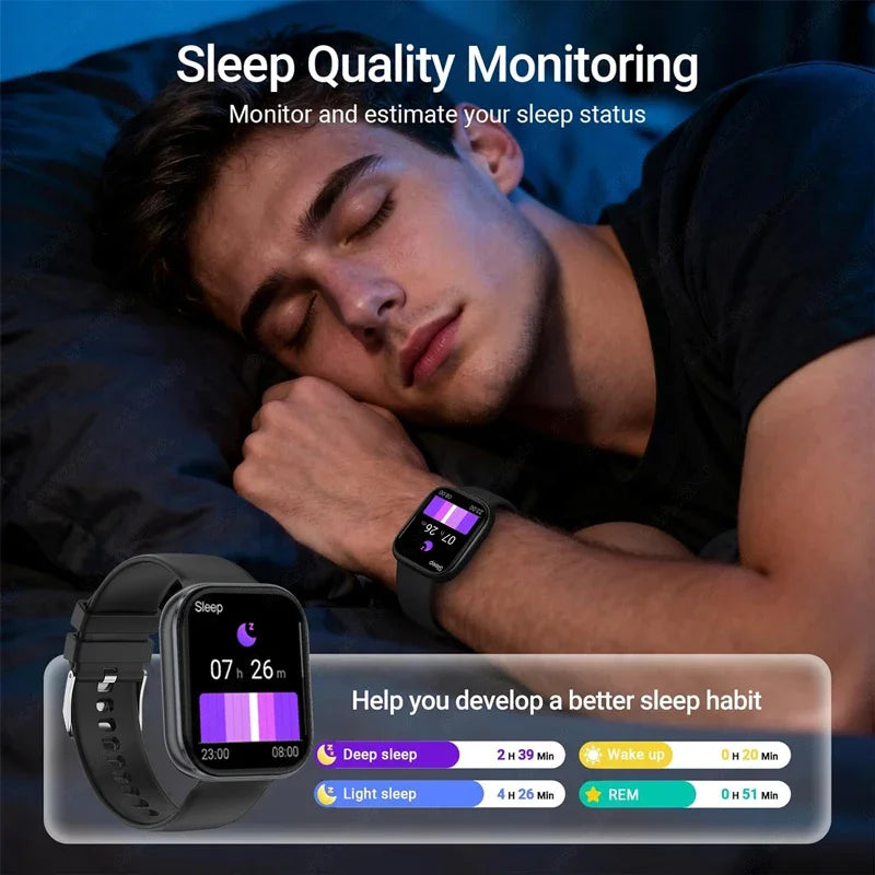 New 1000mAh Battery Smart Watches Men Heart Rate Sleep Monitor Bluetooth Call IP68 Waterproof Smartwatch Women For Android iOS
