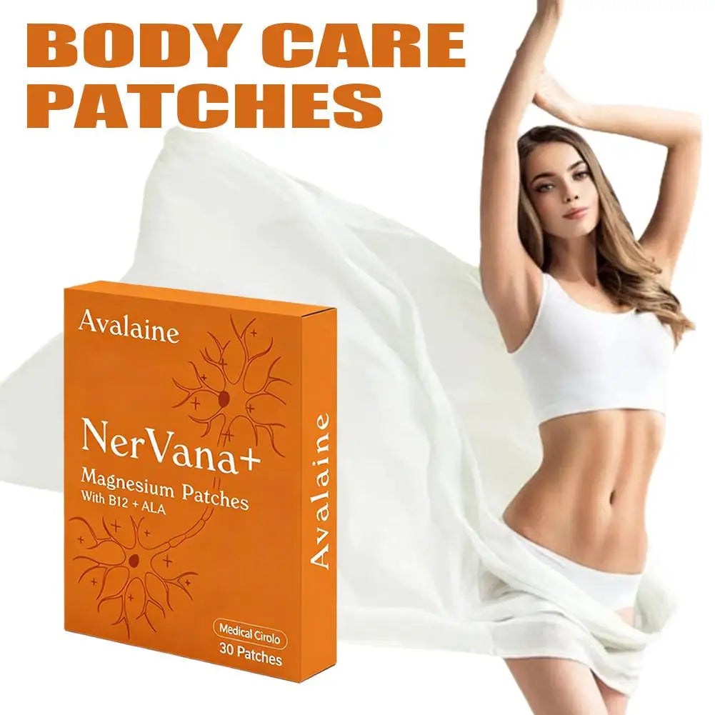 30pcs Avalaine NerVana+ Magnesium Patches with B12 & ALA – Natural Relaxation & Muscle Repair for Sensitive Skin
