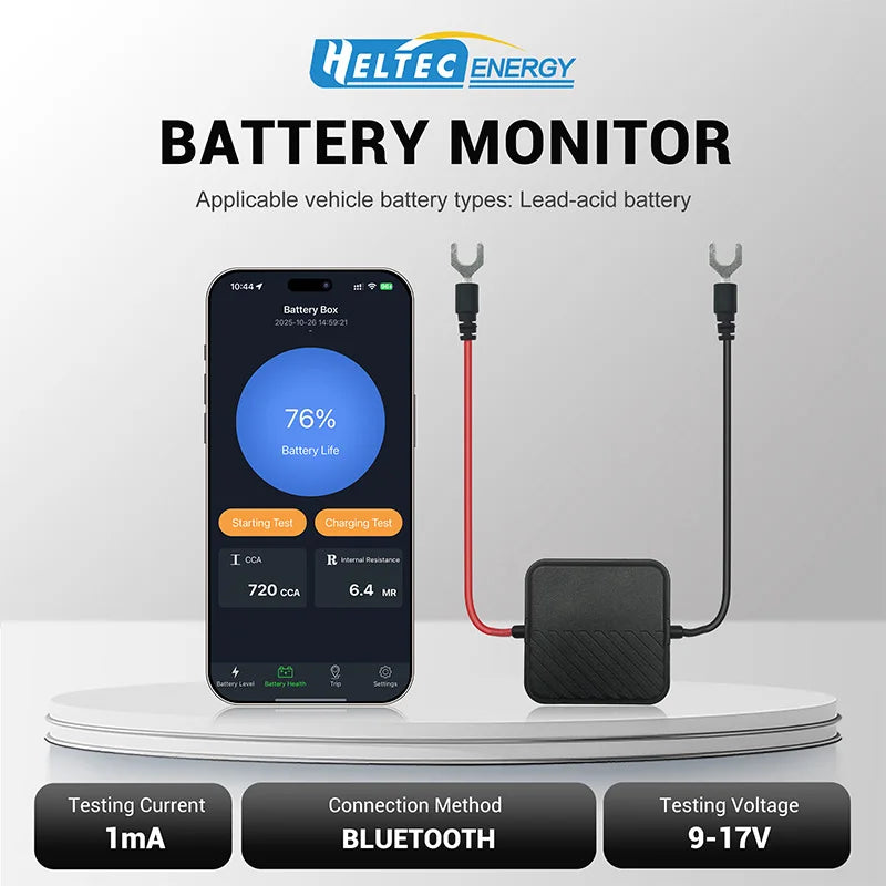 12V Battery Monitor Bluetooth Analyzer - HT-BM01 Wireless Data HT-BM01 Tidesmit