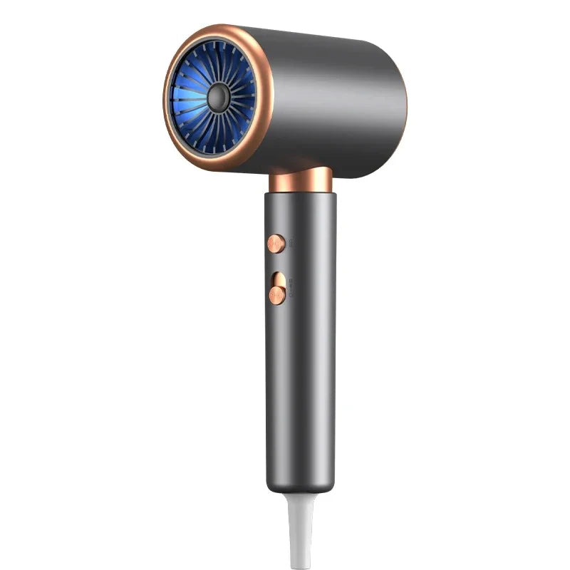 2000W professional ionic hair dryer in grey and rose gold, featuring 5-speed control for salon-quality blowouts.