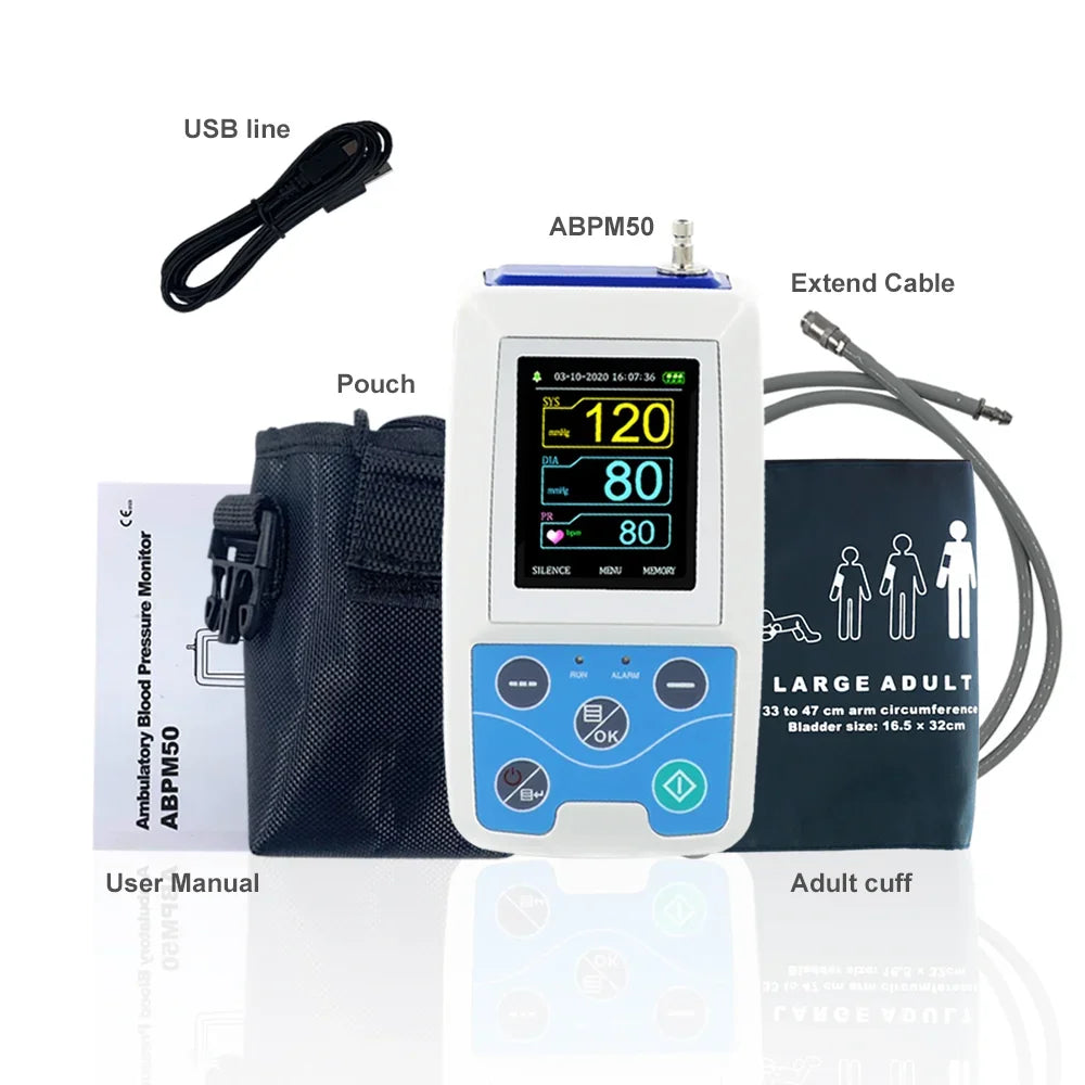 CONTEC ABPM50 24Hours Ambulatory Blood Pressure Monitor Holter ABPM Holter BP Monitor Free Software