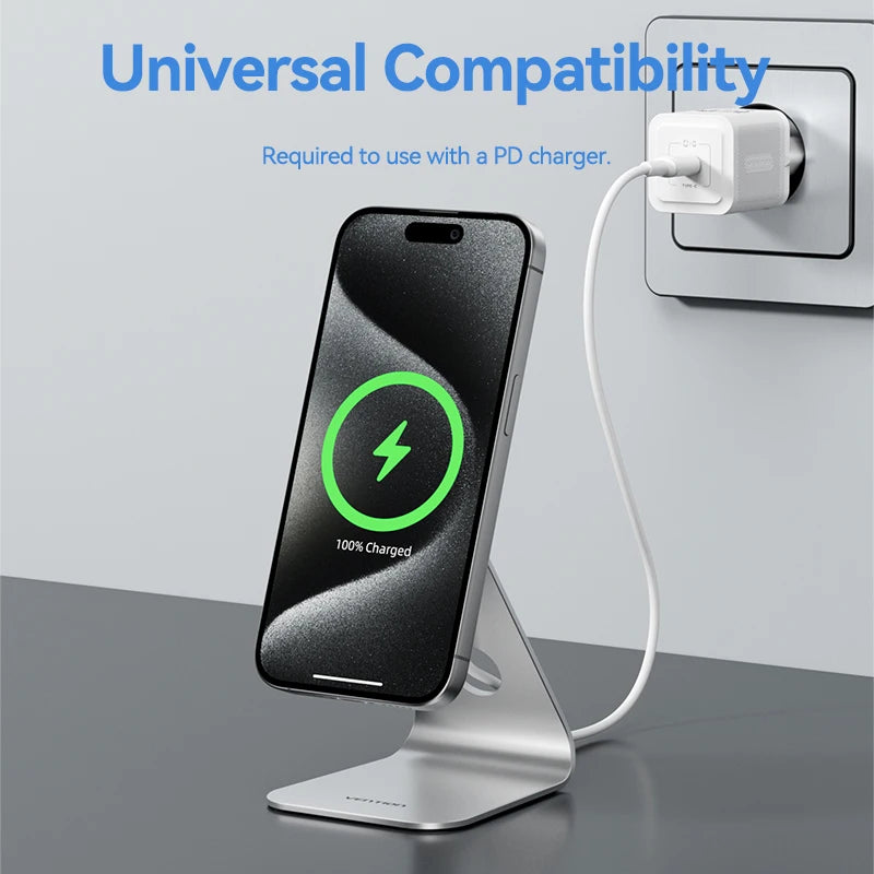 Magnetic Wireless Charger for iPhone 15W Fast Charge with 1M Cable Tidesmit