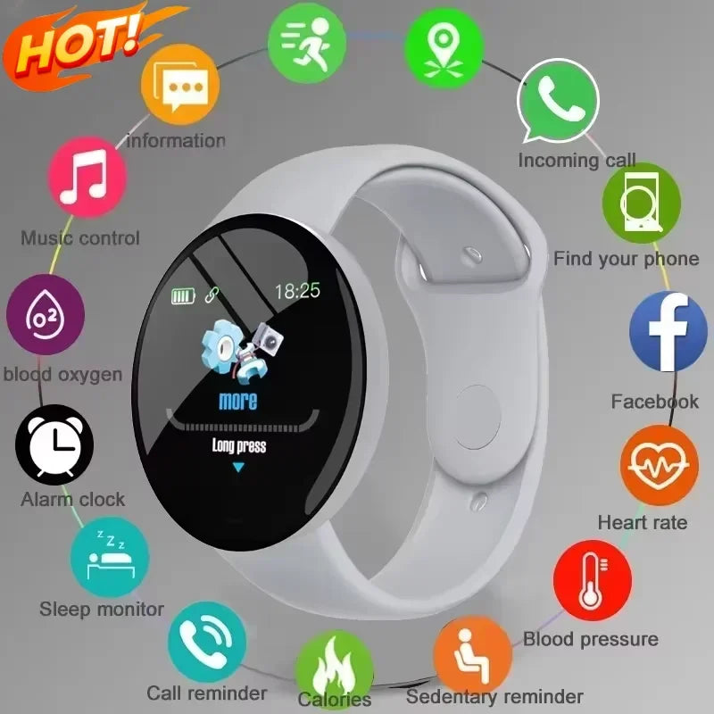 New D18 Smart Watch Circular Color Screen Multiple Sports Modes Call Information Reminder Photo Taking Music Smart Bracelet Gift