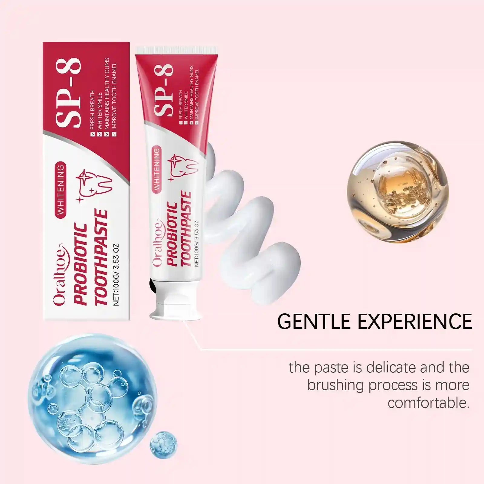 Tidesmit probiotic teeth whitening toothpaste for enamel brightening and sensitive gum protection