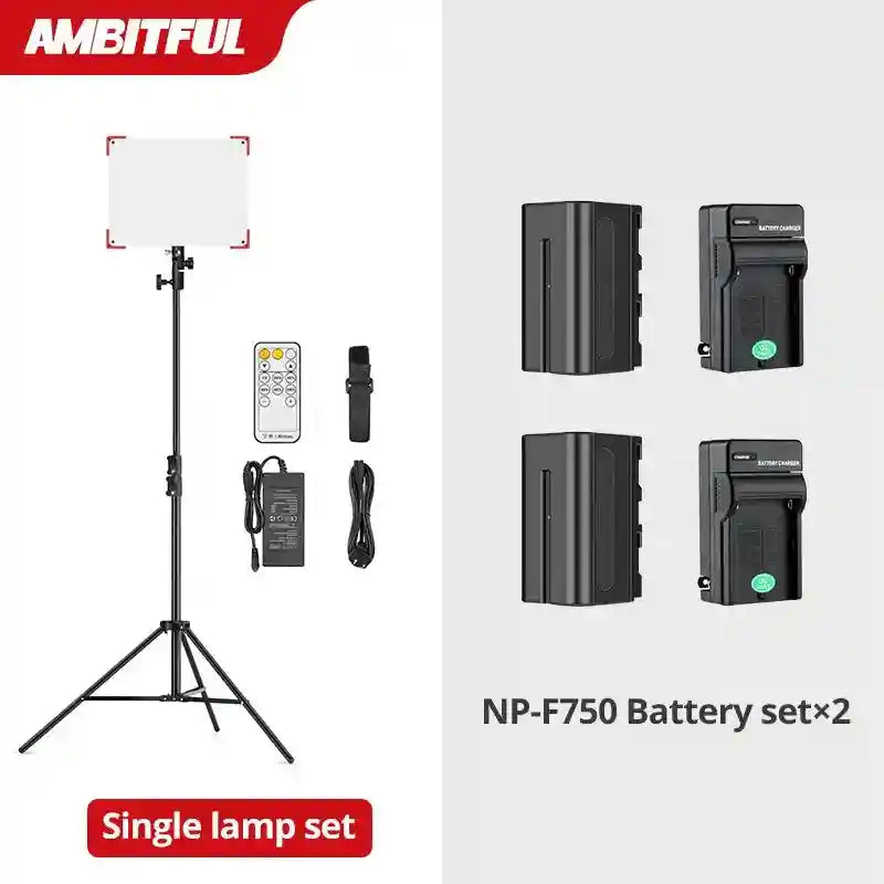 60W LED Video Light Panel | Adjustable Color Temperature Studio Kit Kit 3 Tidesmit