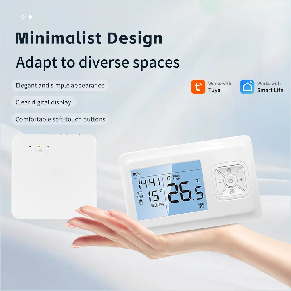 Smart Home Tuya Wifi Thermostat Gas Boiler Wireless Battery Operated Wifi Thermostat Temperature Controller Alexa Home Assistant