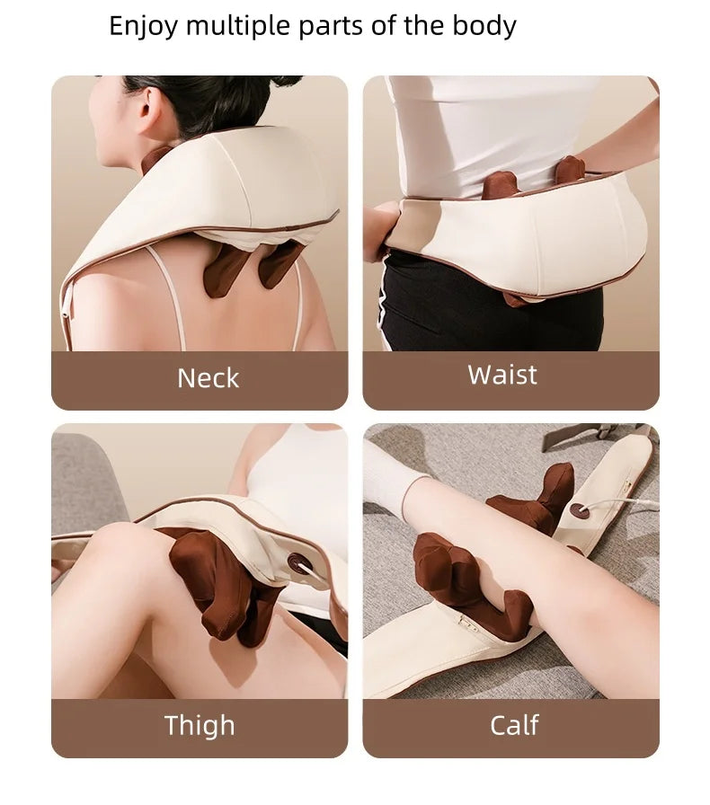 Electric Neck and Shoulder Massager with Heat for Deep Tissue Relief Massage Chairs Tidesmit