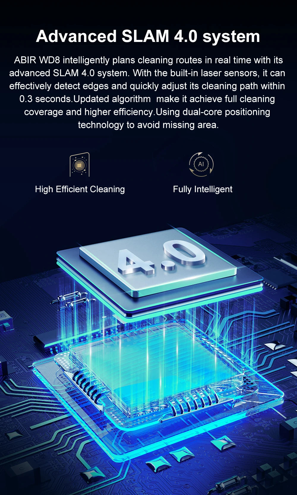 Tidesmit ABIR WD8 window cleaning robot showing dual water spray nozzles and laser sensor side profile view