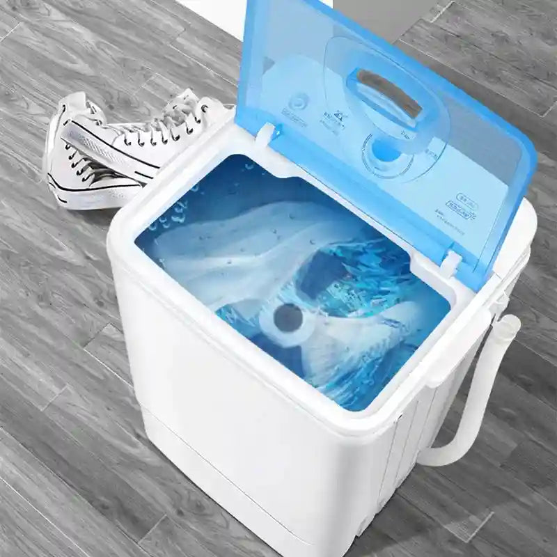 Tidesmit portable electric shoe washing machine, compact dormitory laundry appliance featuring internal brush system