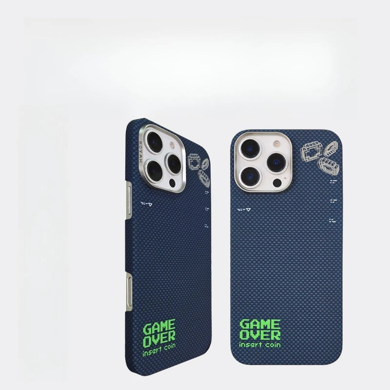 iPhone 16 Pro Max Carbon Fiber Magnetic Case | Military-Grade Blue Cover Tidesmit