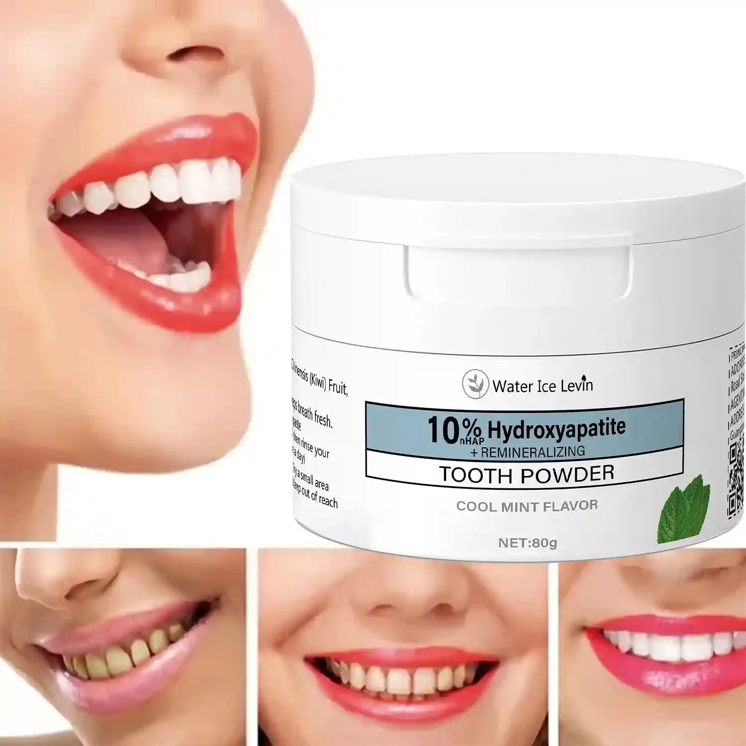 Tidesmit 10% Hydroxyapatite tooth powder jar for natural teeth whitening and fresh breath with cool mint flavor