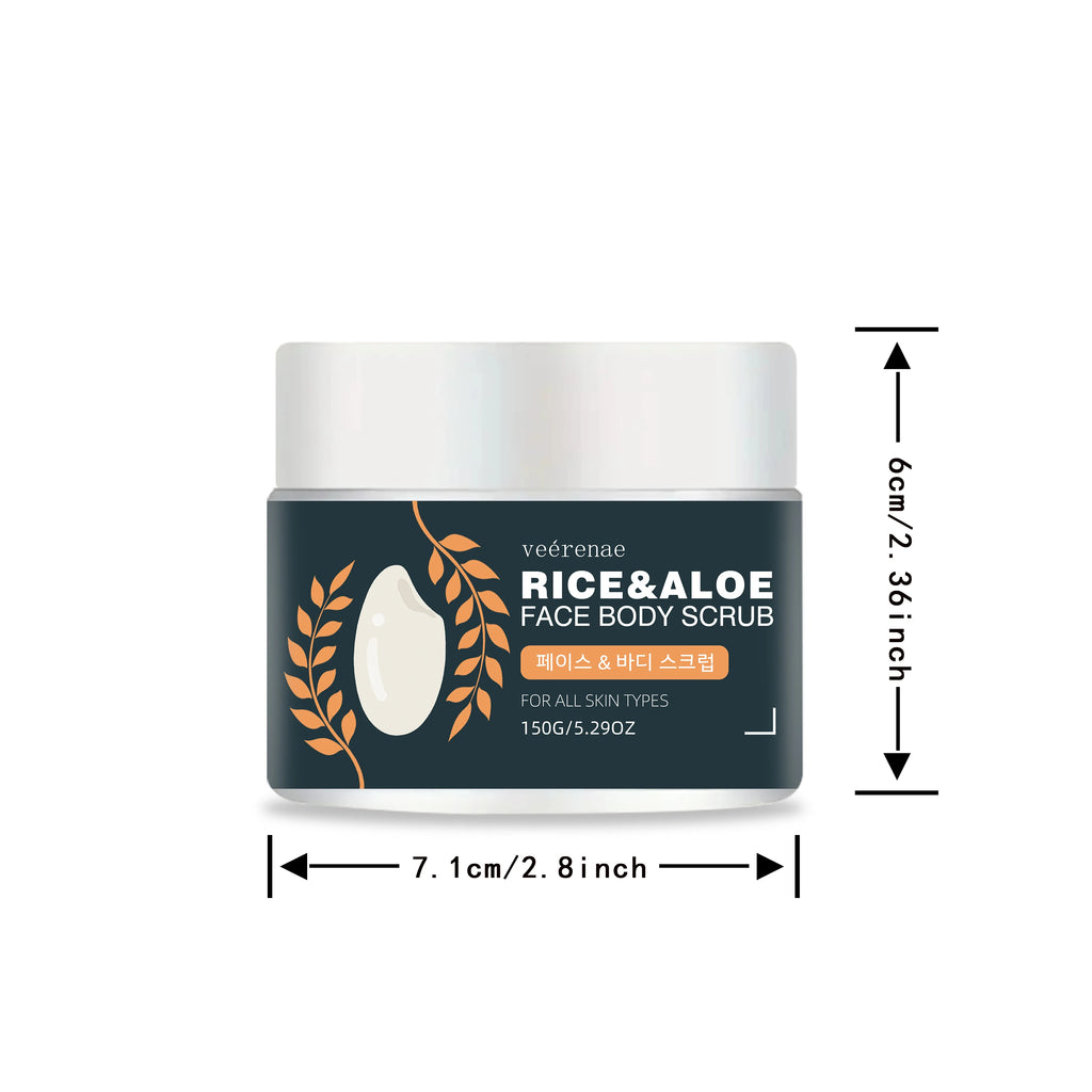 Rice And Aloe Face And Body Scrub | Gentle Exfoliating Skin Treatment Scrubs Treatments 150g Tidesmit