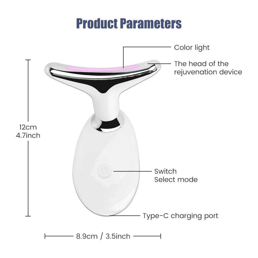 Face and Neck Lift Device - Electric Massager with LED Light Therapy Massage Cushion Tidesmit