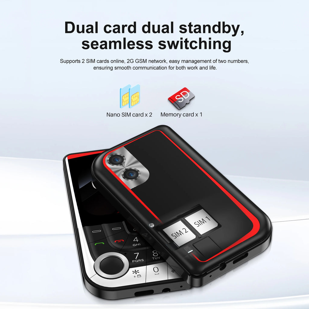 SERVO V10 Card Phone 2.01" Display 2G GSM Dual SIM Standby MP3/MP4 Magic Voice Speed Dial Torch Button Small Cellular Telephones