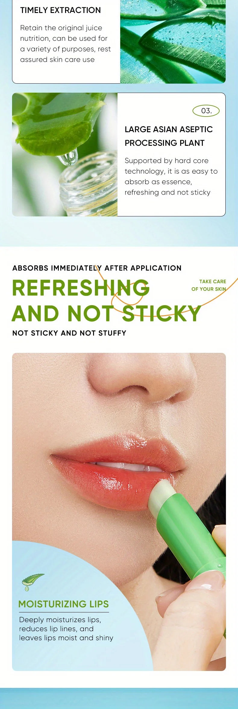 Aloe Vera Lip Balm for Hydrating Dry Lips - Cruelty-Free Lip Care Set Lip Care Tidesmit