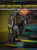 Wired Gaming Headset Over-Ear with RGB - Lightweight Pro Audio BLACK Tidesmit
