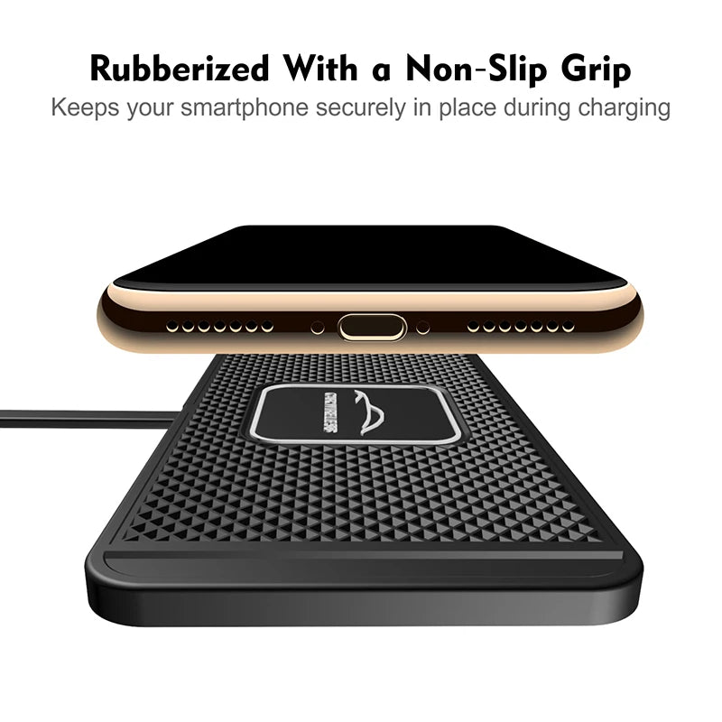 Wireless Car Charger Pad - Qi Certified Fast Charging Grip Mat Tidesmit