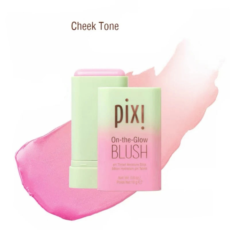 Tidesmit PIXI 3in1 waterproof blush stick texture close-up for matte cream contour and radiant Korean face makeup
