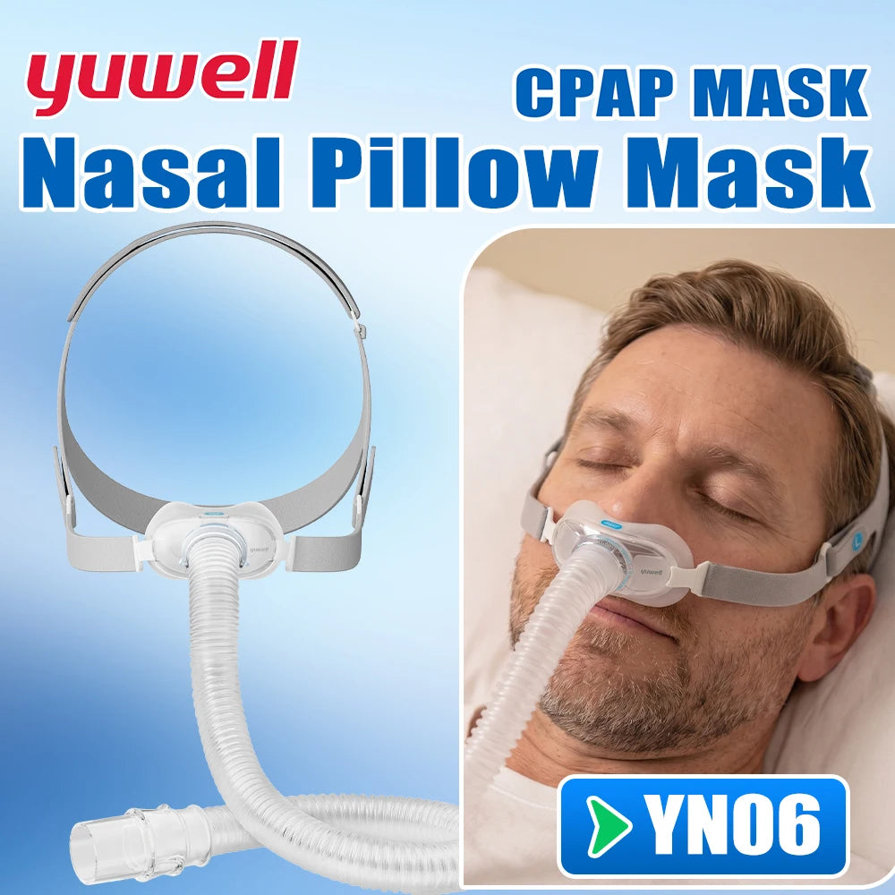 Yuwell CPAP Nasal Pillow Mask YN06 Breathwear Sleep Apnea Mask with Headgear M L Adjustable Anti Snore Stopper Medical Grade