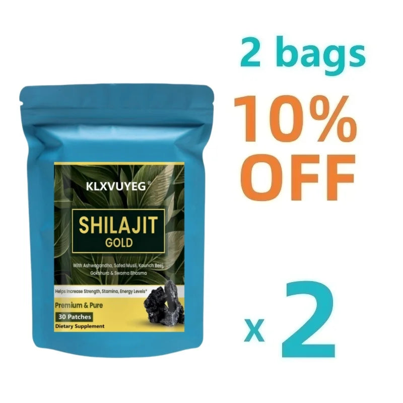Shilajit Extract Patch equivalent to 6550mg & Ashwagandha, Ginseng, Saw Palmetto, Maca, Tribulus, Chaga| Acid|Immune Support