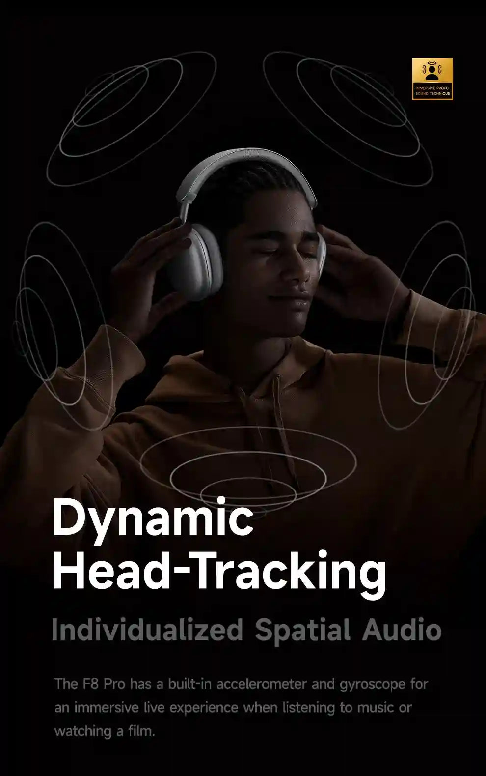 Wireless Headphones with 52dB Active Noise Cancelling & Spatial Audio Tidesmit