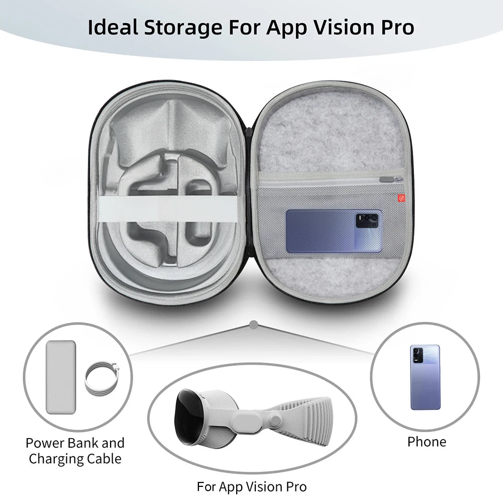 Apple Vision Pro Carrying Case – Durable Felt Travel Bag for VR Headsets Tidesmit