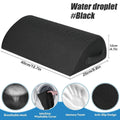 Black memory foam half-moon leg support pillow, 40x25x12cm, with a breathable, washable mesh cover and anti-slip base.