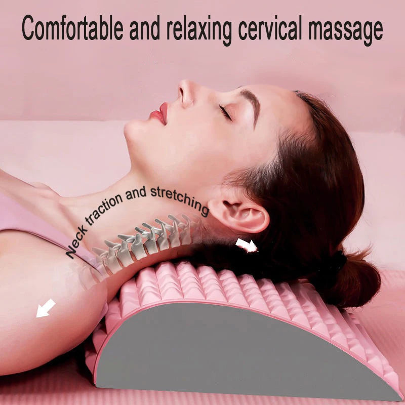 Back Stretcher Neck Pillow for Lumbar Pain Relief - Ergonomic Wellness Tool Relaxation Treatment Tidesmit