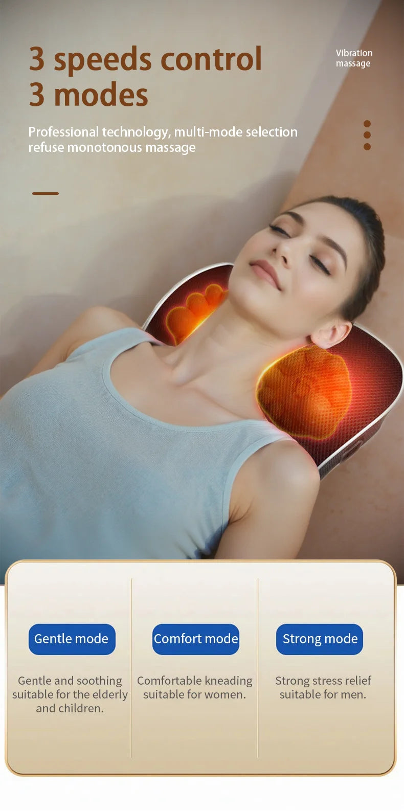 Electric Neck Massager with Heat Therapy & Deep Tissue Shiatsu - Tidesmit Massage Chairs Tidesmit