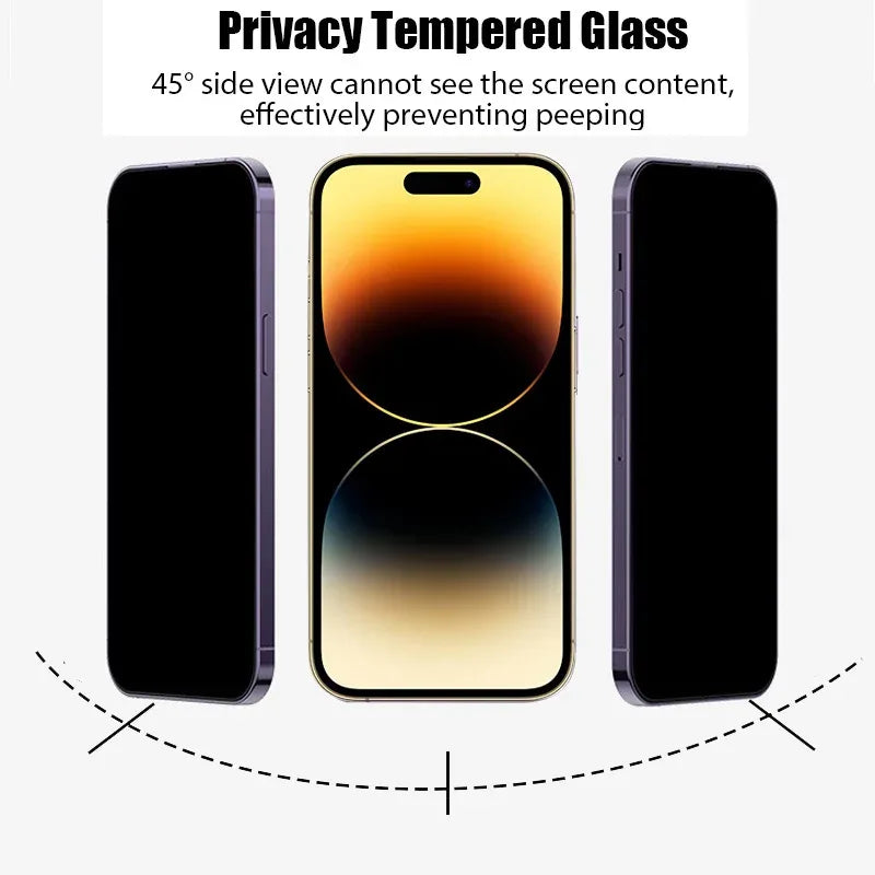 Privacy Screen Protector for iPhone 16 Pro Anti-Spy Tempered Glass Tidesmit