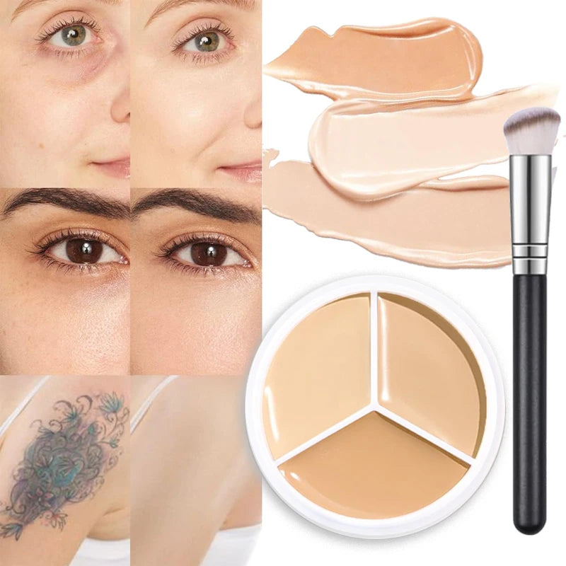 Tidesmit 3-color concealer palette for dark circles and face makeup shade swatch