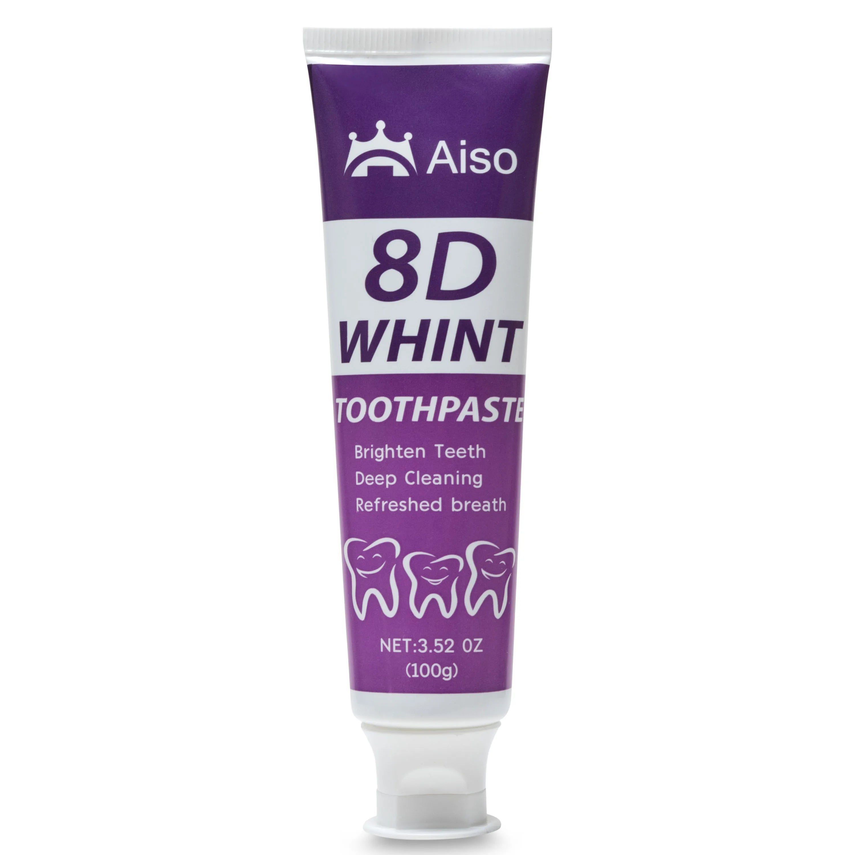 Tidesmit 8D purple toothpaste for deep cleaning, teeth whitening, and long-lasting fresh breath.