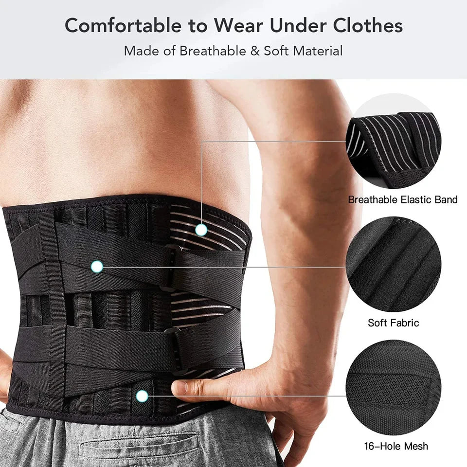 Back Support Brace for Lower Back Pain - Breathable Ergonomic Design Back Massage Instrument Tidesmit