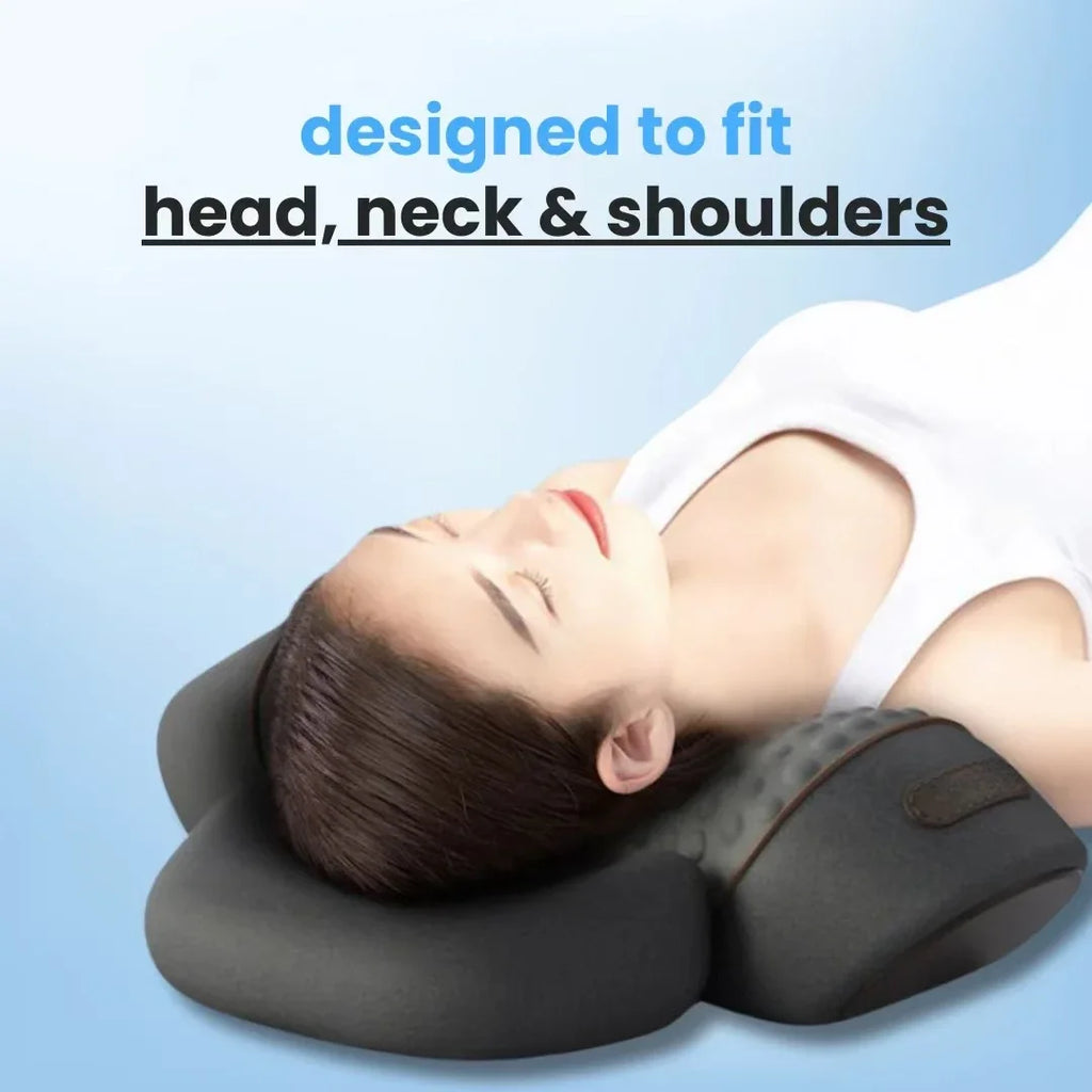 Neck Traction Pillow with Heat Vibration Massager | Tidesmit Massage Cushion Tidesmit