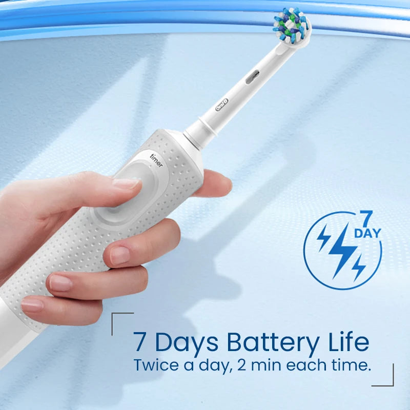 Oral B D100 2D Vitality Electric Toothbrush Timer 7600Rpm Cross Action Deep Cleaning and Whitening Teeth Tooth Brush