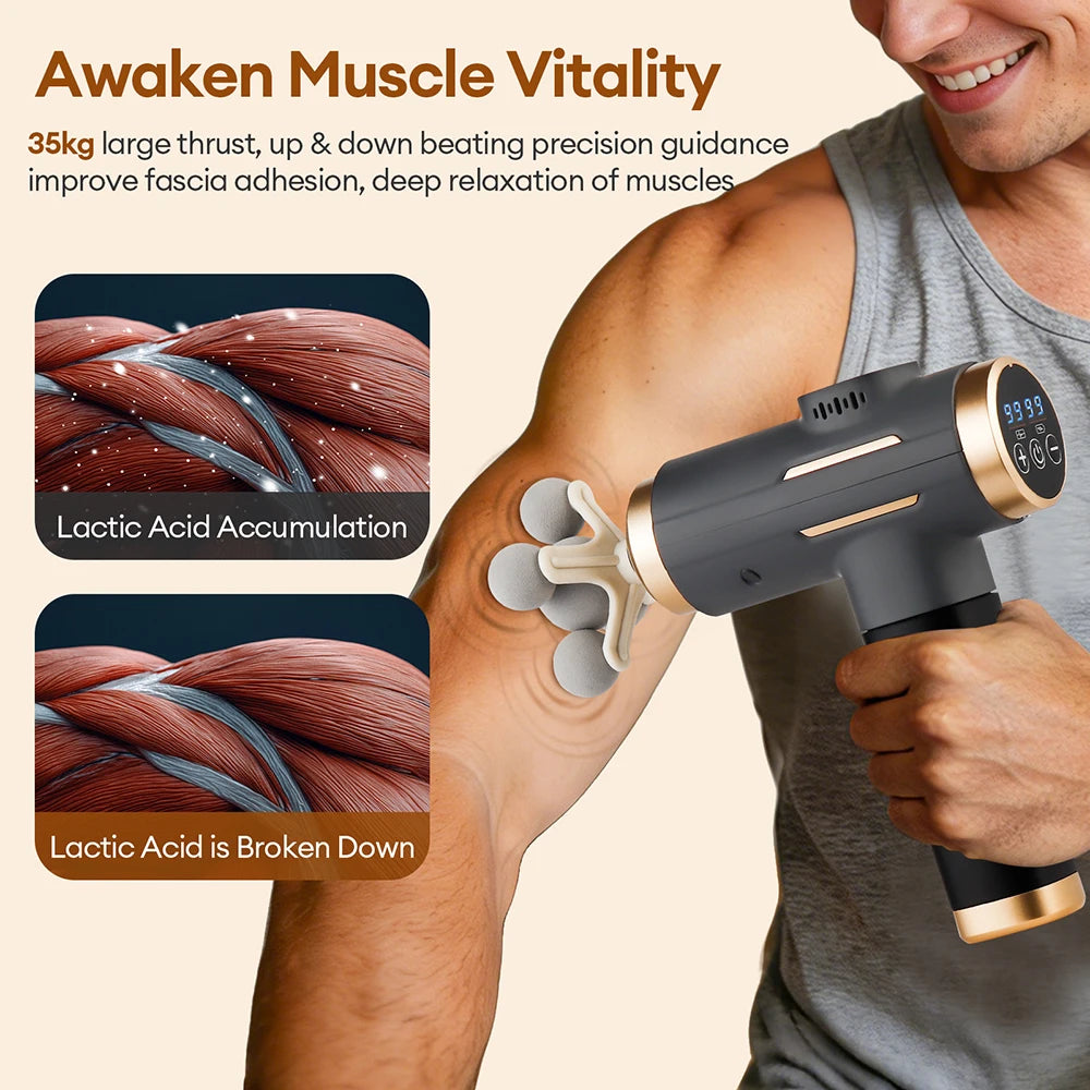 Deep Tissue Massage Gun – 99 Levels – Portable Muscle Recovery Device Back Massage Instrument Tidesmit