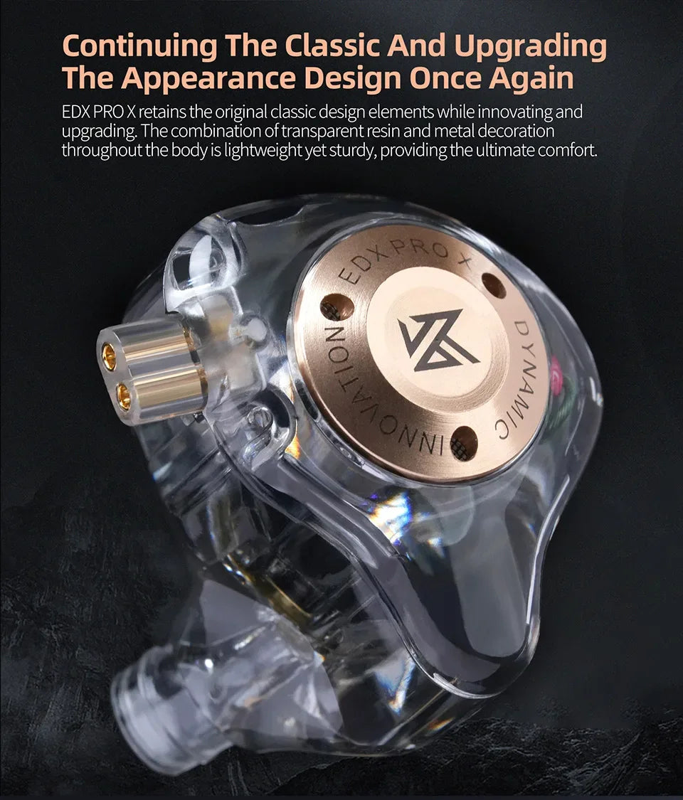 KZ EDX Pro X In-Ear Monitors | Dynamic Bass HiFi Earbuds | Tidesmit Tidesmit