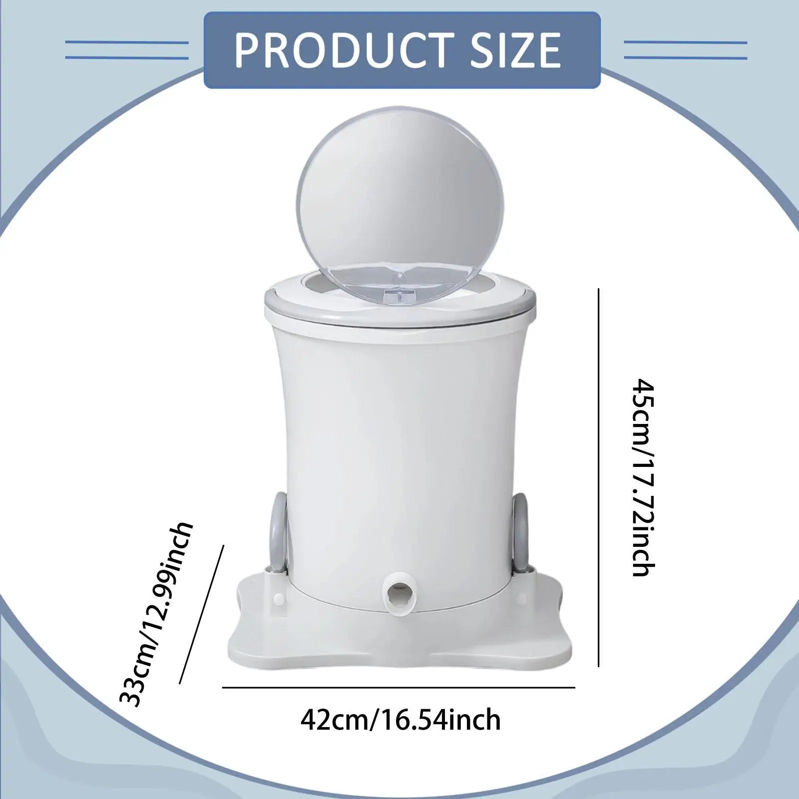 Tidesmit portable laundry dryer side profile showing compact foldable design for travel and small apartments